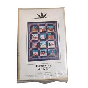 Appliqued Homes, Homecoming Quilt Pattern for 60" X 75" fat quarter friendly